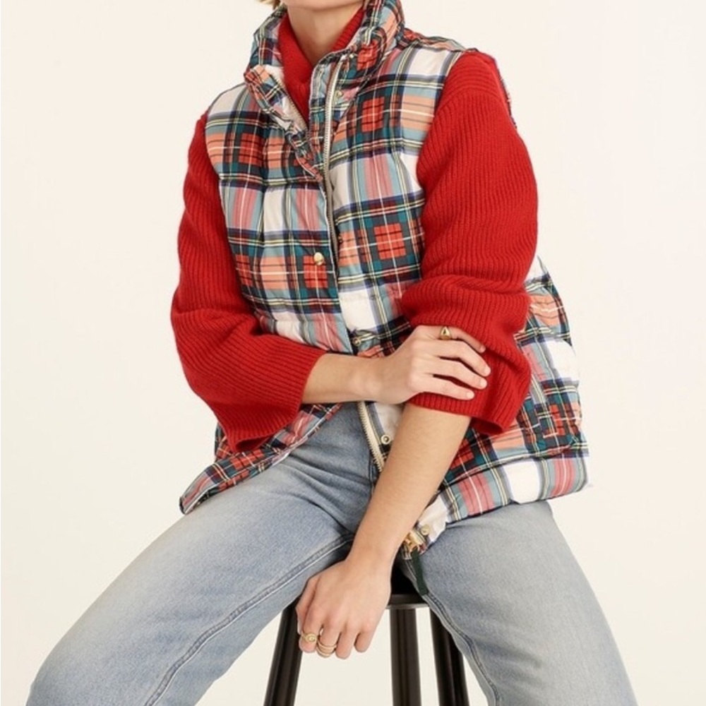 J.Crew Puffer vest with PrimaLoft® in Snowy Stewart